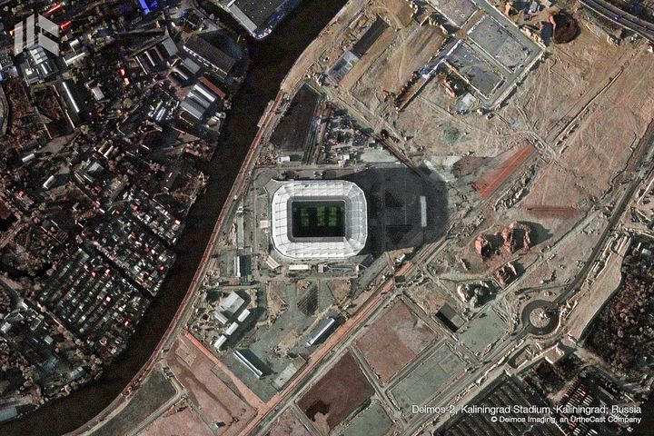 Le Kaliningrad Stadium a une capacité de 35 000 personnes. (DEIMOS IMAGING / URTHECAST)