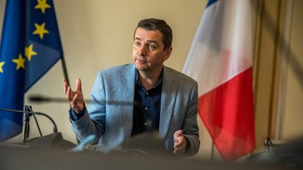 Le maire de Saint-Etienne (Loire) Gael Perdriau en juillet 2021. (VERO MARTIN / HANS LUCAS)