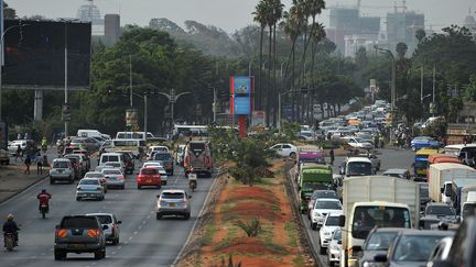 Circulation automobile à Nairobi (Kenya), janvier 2018. Illustration (TONY KARUMBA / AFP)