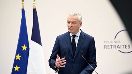 Le ministre de l'Economie, Bruno Le Maire, lors d'une conférence de presse à Paris le 10 janvier 2023. (BERTRAND GUAY / POOL / AFP)