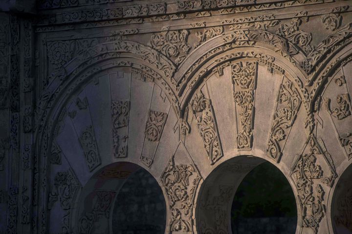 Vue sur des éléments de Medina Azahara, siège du califat de Codoue (Andalousie, sud de l'Espagne) au Xe siècle (RAFA ALCAIDE/EFE/SIPA / EFE)