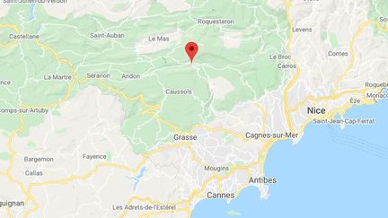 La commune de&nbsp;Gréolières dans les Alpes-Maritimes.&nbsp; (GOOGLE MAPS / FRANCETV INFO)