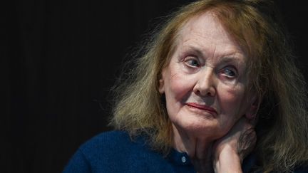 L'écrivaine Annie Ernaux, prix Nobel de littérature 2022, lors de l'inauguration officielle de l'Institut La Boétie, à Paris, le 5 février 2023. (ALAIN JOCARD / AFP)