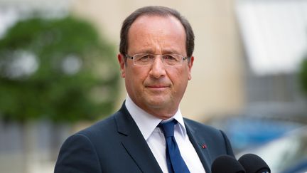 Le pr&eacute;sident de la R&eacute;publique Fran&ccedil;ois Hollande &agrave; l'Elys&eacute;e, le 25 ao&ucirc;t 2012. (BERTRAND LANGLOIS / AFP)