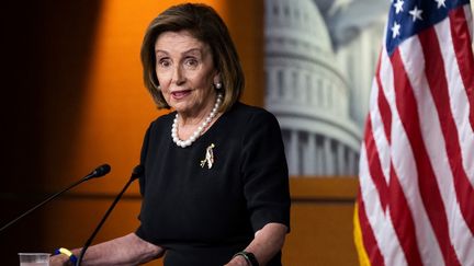 Nancy Pelosi, présidente de la Chambre des représentants, à Washington (Etats-Unis), le 14 juillet 2022. (SAUL LOEB / AFP)