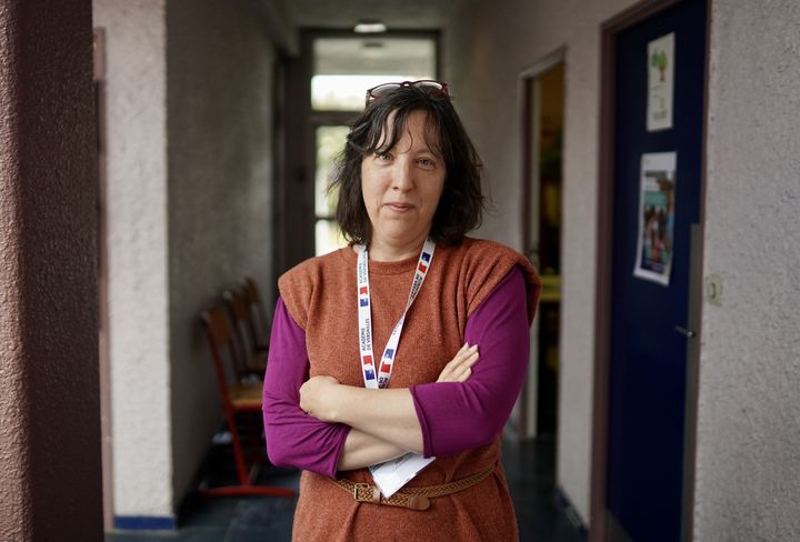 Laureline G., membre du jury lors de la journée de recrutement de l'académie de Versailles à Pontoise (Val-d'Oise), le 31 mai 2022. (PIERRE-LOUIS CARON / FRANCEINFO)