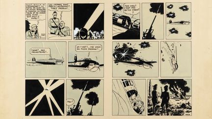 La double&nbsp;planche du "Sceptre d'Ottokar" d'Herg&eacute; a &eacute;t&eacute; adjug&eacute;e 1,6 million d'euros. (SOTHEBY'S)