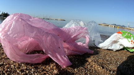 Sacs plastique sur une plage&nbsp; (FRANZ CHAVAROCHE-  NICE MATIN / MAXPPP)