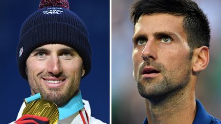 Le Français Pierre Vaultier et le Serbe Novak Djokovic. (PAUL CROCK / AFP)