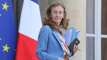 Nicole Belloubet, le 4 avril 2018 au palais de l'Elysée à Paris. (LUDOVIC MARIN / AFP)