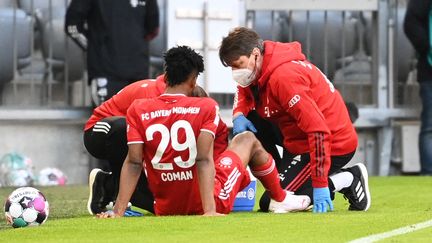 Kingsley Coman blessé contre l'Union Berlin le 10 avril 2021 (SVEN HOPPE / DPA)