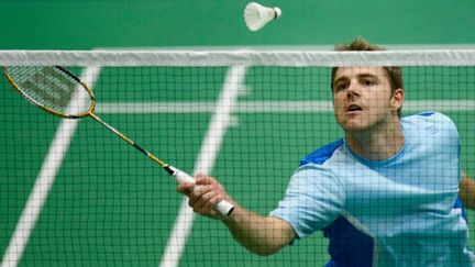 &nbsp; (Le joueur de badminton Brice Leverdez au tournoi international de badminton en Suisse le 20 octobre 2013 © Maxppp)