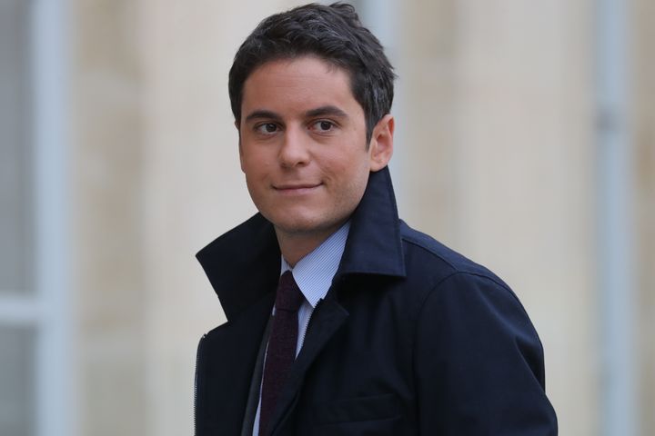 Gabriel Attal, secrétaire d'Etat auprès du Ministre de l'Education nationale et de la Jeunesse arrive à l'Elysée le 15 janvier 2020.&nbsp; (LUDOVIC MARIN / AFP)