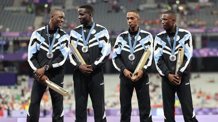 Botswana team won silver medal in 4x400m relay at Paris 2024 Olympics. (LI GANG/XINHUA VIA MAXPPP)