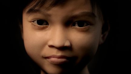 Sweetie, l'enfant virtuelle cr&eacute;&eacute;e par l'ONG Terre des Hommes, pr&eacute;sent&eacute;e &agrave; la presse le 4 novembre 2013. (TERRE DES HOMMES NETHERLANDS / AFP)