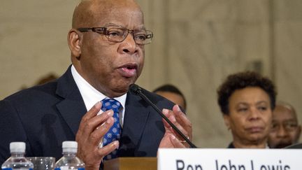 Le représentant démocrate de Géorgie, John Lewis, le 11 janvier 2017, au Capitole à Washington (Etats-Unis). (RON SACHS / DPA / AFP)