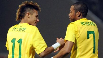 Neymar et Robinho, deux des joyaux du Brésil