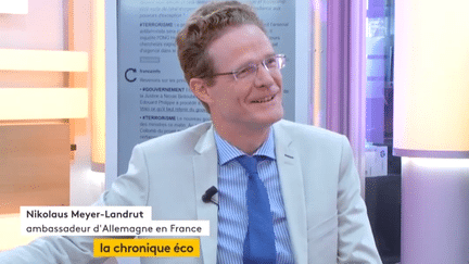 Invité de Jean-Paul Chapel&nbsp;dans ":L’éco", jeudi 22 juin, Nikolaus Meyer-Landrut, Ambassadeur d'Allemagne en France, fait le point sur la nouvelle relation franco-allemande. (FRANCEINFO)