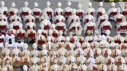 &nbsp; (Les cardinaux réunis ce dimanche à Rome pour la canonisation de quatre nouveaux saints. © Maxppp)