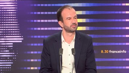 Manuel Bompard,&nbsp;coordinateur de La France insoumise et député des Bouches-du-Rhône sur franceinfo, jeudi 26 janvier 2023. (FRANCEINFO / RADIOFRANCE)