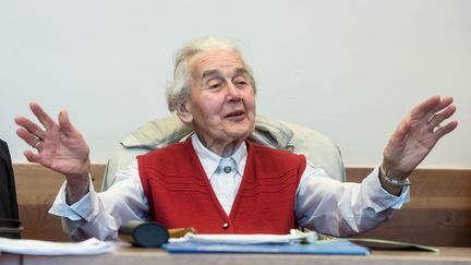 Ursula Haverbeck, le 23 novembre 2017 à Detmold (Allemagne). (BERND THISSEN / DPA / AFP)