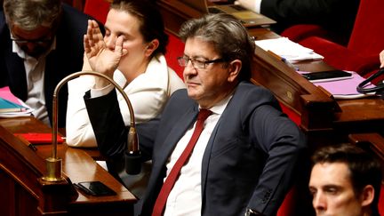 Jean-Luc Mélenchon, à l'Assemblée nationale, le 21 octobre 2017.&nbsp; (CHARLES PLATIAU / REUTERS)