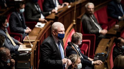 Le député Olivier Falorni lors des questions au gouvernement à l'Assemblée nationale, à Paris, le 13 octobre 2020. (ARTHUR NICHOLAS ORCHARD / HANS LUCAS / AFP)