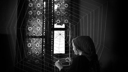 La jeune photographe, Shadi Ghadirian, est représentative des jeunes artistes intellectuels et d'avant-garde d’Iran du début du 21ème siècle. Shadi Ghadirian pose la question de la place attribuée à la femme iranienne, prise entre tradition et modernité. Sa série "Miss Buterfly"est une interprétation personnelle du mythe d’Arachné et de l’histoire de Pénélope, épouse d’Ulysse. Deux mortelles ayant tissé, l’une pour défier l’autorité (la déesse Athéna) et l’autre afin de prouver son amour à son mari qu’elle n’a cessé d’attendre. 
 (Shadi Ghadirian )