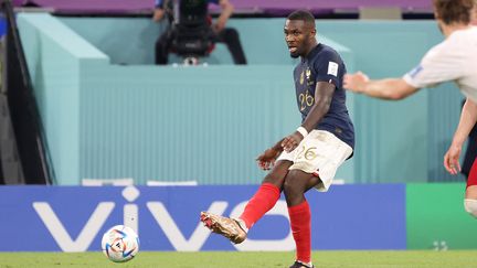 Marcus Thuram lors du match de Coupe du monde entre la France et le Danemark au stade 974 de Doha, le 26 novembre 2022. (JEAN CATUFFE / JEAN CATUFFE)