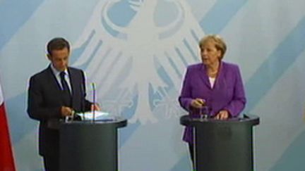 Nicolas Sarkozy et Angela Merkel le 31 août 2009 (France 2)