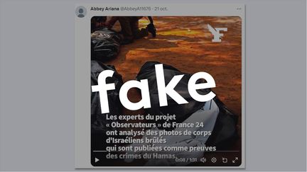 Vidéo diffusée sur les réseaux sociaux reprenant la charte graphique numérique du "Figaro" et montrant des images attribuées abusivement aux "Observateurs" de France 24. (CAPTURE D'ECRAN)