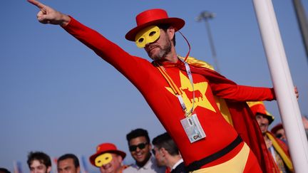 Rien à dire, du grand art espagnol. Cette version revisitée de Zorro sied parfaitement à l'occasion.&nbsp; (NINA ZOTINA / SPUTNIK / AFP)