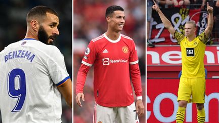 Karim Benzema, Cristiano Ronaldo et Erling Haaland ont brillé ce week-end en Europe.&nbsp; (AFP)