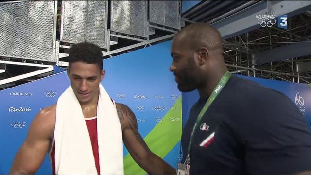 JO 2016 : Brahim Asloum et Teddy Rinner félicitent Tony Yoka