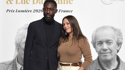 Thomas Ngijol et Karole Rocher au Festival Lumière, à Lyon (Rhône) le 16 octobre 2020 (MAXIME JEGAT / MAXPPP)