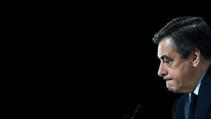 François Fillon présente son programme pour l'élection présidentielle, le 4 mars 2017, à Aubervilliers (Seine-Saint-Denis).&nbsp; (MARTIN BUREAU / AFP)