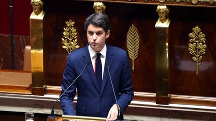 Le Premier ministre Gabriel Attal à l'Assemblée nationale, le 30 janvier 2024. (EMMANUEL DUNAND / AFP)