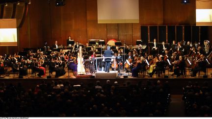 Le New York Philharmonic Orchestra sur scène à New York le 9 février 2016, lors d'un concert&nbsp;de célébration du Nouvel An chinois (CHINE NOUVELLE / SIPA / XINHUA)