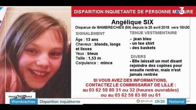 Nord : disparition inquiétante d'une adolescente de 13 ans