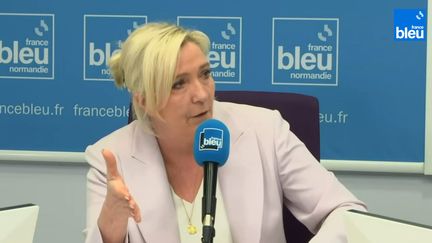 Marine Le Pen invitée de France Bleu Normandie, le 18 avril 2022. (FRANCE BLEU / RADIO FRANCE)