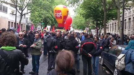 &nbsp; (La manifestation parisienne contre la loi Travail a quitté la place de la Nation jeudi vers 14h30 pour rejoindre la place d'Italie  © Radio France - Guillaume Gaven)