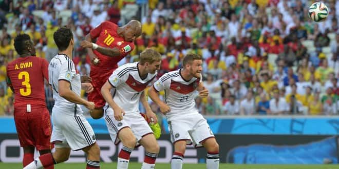 André Ayew égalise pour le Ghana en prenant le meilleur sur les défenseurs allemands