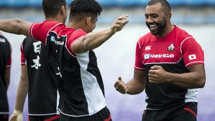 Michael Leitch assiste à une séance d'entraînement&nbsp;à Tokyo à l'occasion de la Coupe du monde de rugby au Japon, le 8&nbsp;octobre 2019. (ODD ANDERSEN / AFP)