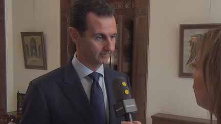 Pour la première fois depuis la reprise d'Alep par le régime de Damas, le président syrien a accordé un entretien à trois médias français dont franceinfo (RADIO FRANCE / Gilles Gallinaro)