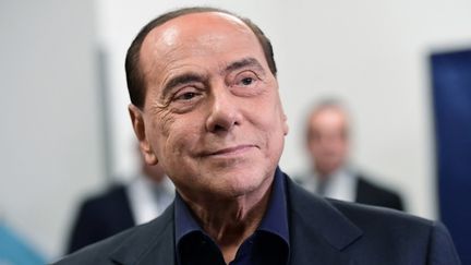 Silvio Berlusconi, le 26 mai 2019 à Milan (Italie). (MIGUEL MEDINA / AFP)