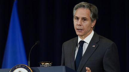 Le&nbsp;chef de la diplomatie américaine, Antony Blinken, à Washington D.C (Etats-Unis), le 22 février 2022.&nbsp; (CAROLYN KASTER / POOL / AFP)