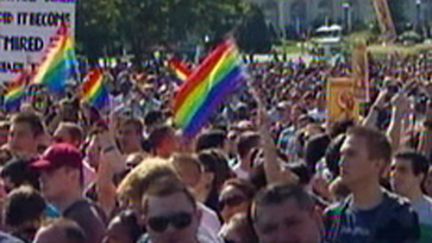 Manifestation pour les droits des homosexuels à Washington (11/10/2009) (© France 2)