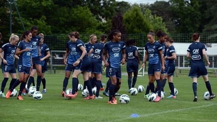 L'&eacute;quipe de France f&eacute;minine de football &agrave; l'entra&icirc;nement &agrave; Clairefontaine-en-Yvelines (Yvelines), le 20 juin 2013. (FRANCK FIFE / AFP)