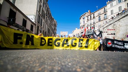 Lors d'une manifestation contre le FN, le 14 septembre 2013, &agrave; Marseille. (MAXPPP)