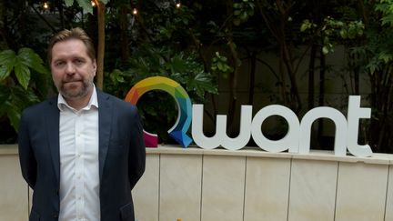 Eric Leandri, fondateur du moteur de recherche Qwant, le 14 juin 2018. (ERIC PIERMONT / AFP)